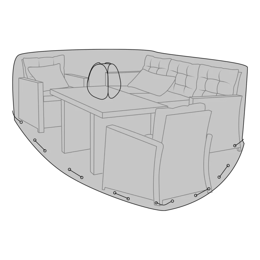 HOUSE NORDIC Luksus overtrk til lounge og sofast, 210g/m2 600D polyester PU behandlet, vandafvisende, sort