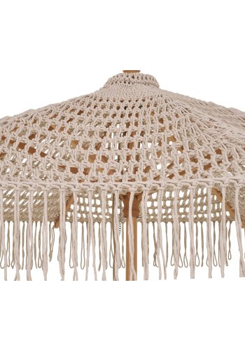 HOUSE NORDIC  Martos Hklet Parasol - Parasol, bomuld, trstok, beige<br>250 cm