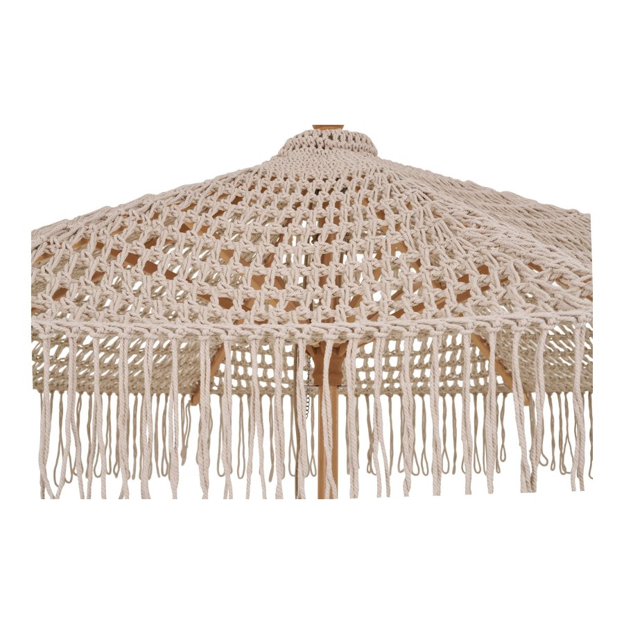 HOUSE NORDIC  Martos Hklet Parasol - Parasol, bomuld, trstok, beige<br>250 cm