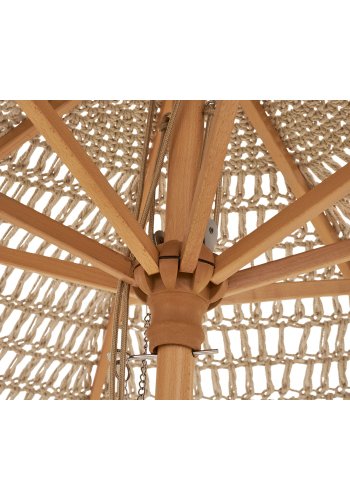 HOUSE NORDIC  Martos Hklet Parasol - Parasol, bomuld, trstok, beige<br>250 cm