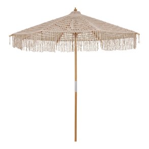 HOUSE NORDIC  Martos Hklet Parasol - Parasol, bomuld, trstok, beige<br>250 cm