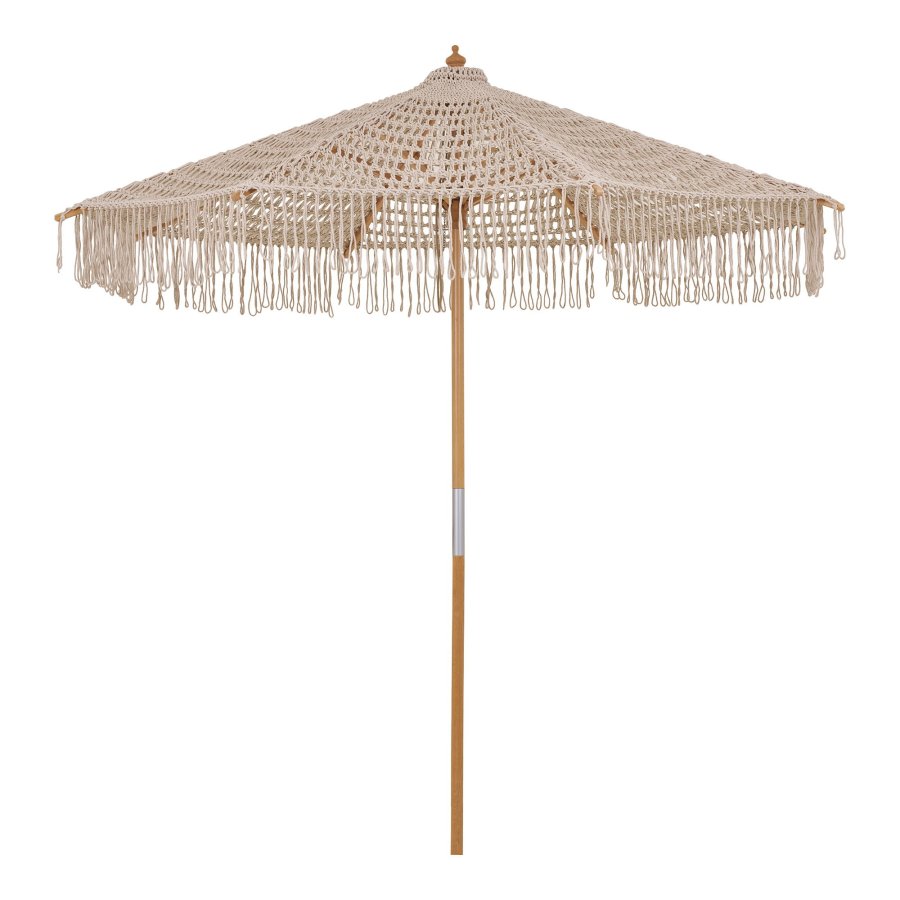 HOUSE NORDIC  Martos Hklet Parasol - Parasol, bomuld, trstok, beige<br>250 cm