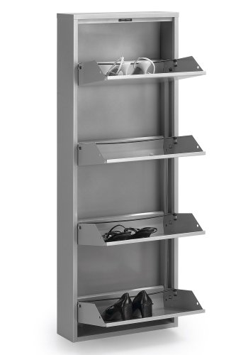 KAVE HOME Ode skoskab, m. 4 lger - hvid stl (50x136)