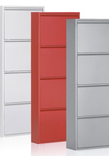 KAVE HOME Ode skoskab, m. 4 lger - hvid stl (50x136)