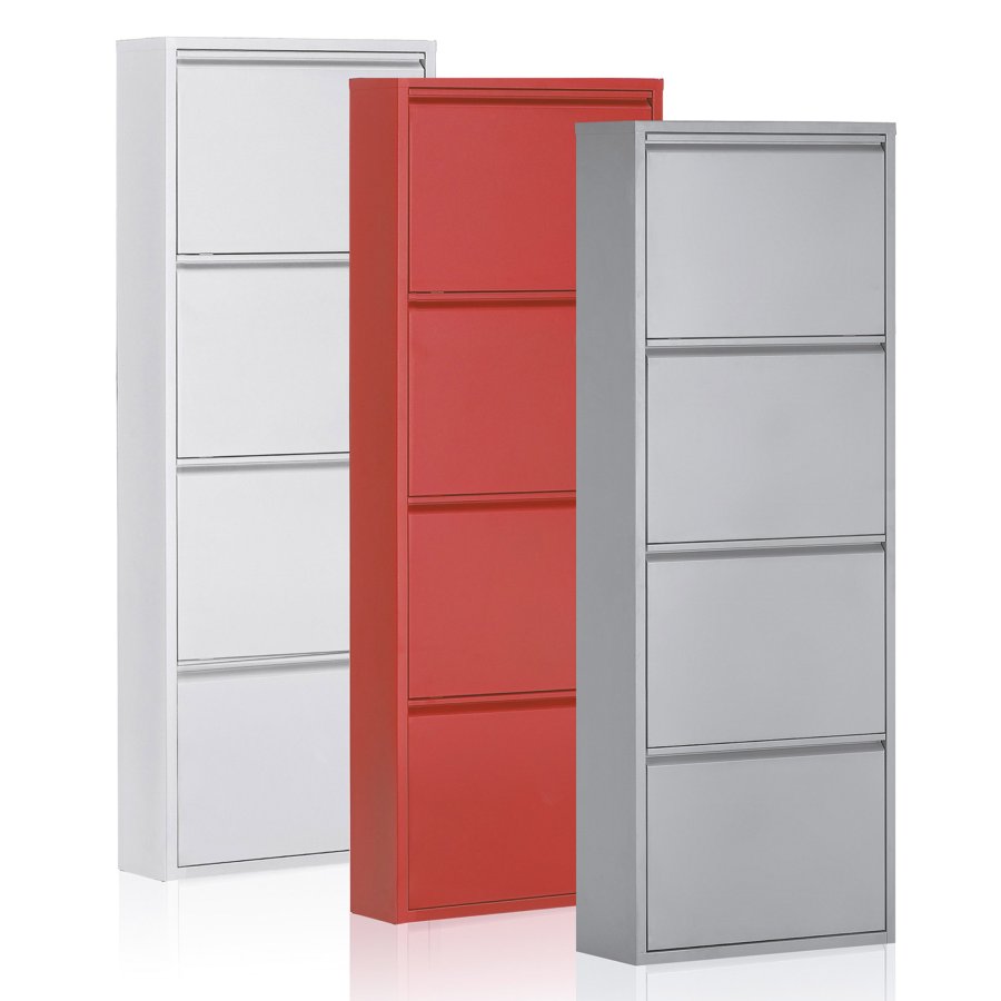 KAVE HOME Ode skoskab, m. 4 lger - hvid stl (50x136)