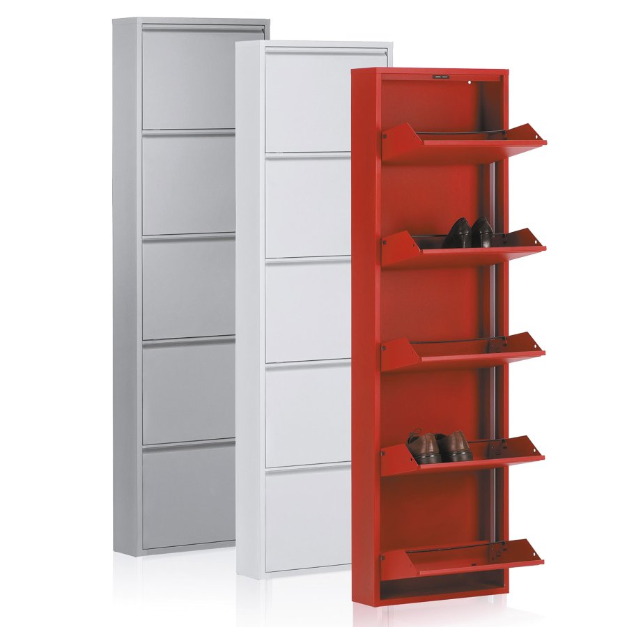 KAVE HOME Ode skoskab, m. 5 lger - hvid stl (50x168,5)