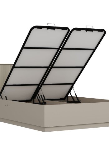 FUNZI LIVING sengeramme, m. sengegavl og sengebund - sten melamin (160x200)