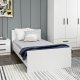 FUNZI LIVING Bedstead sengeramme, m. sengegavl - hvid melamin (90x190)