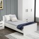 FUNZI LIVING Bedstead sengeramme, m. sengegavl - hvid melamin (90x190)