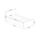 FUNZI LIVING Bedstead sengeramme, m. sengegavl - hvid melamin (90x190)