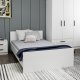 FUNZI LIVING Bedstead sengeramme, m. sengegavl - hvid melamin (120x200)