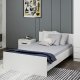 FUNZI LIVING Bedstead sengeramme, m. sengegavl - hvid melamin (120x200)