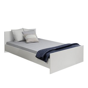 FUNZI LIVING Bedstead sengeramme, m. sengegavl - hvid melamin (120x200)