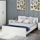 FUNZI LIVING Bedstead sengeramme, m. sengegavl - hvid melamin (160x200)