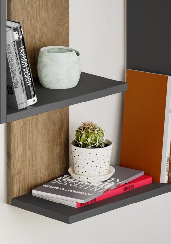 FUNZI LIVING Paranoid vghylde - antracitgr og mrk eg melamin