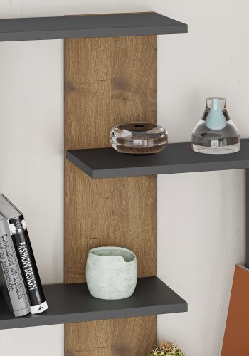 FUNZI LIVING Paranoid vghylde - antracitgr og mrk eg melamin