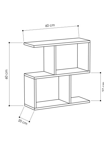 NORDVÄRK Homemania sofabord, m. hylder - Carrara marmorlook melamin (60x20)