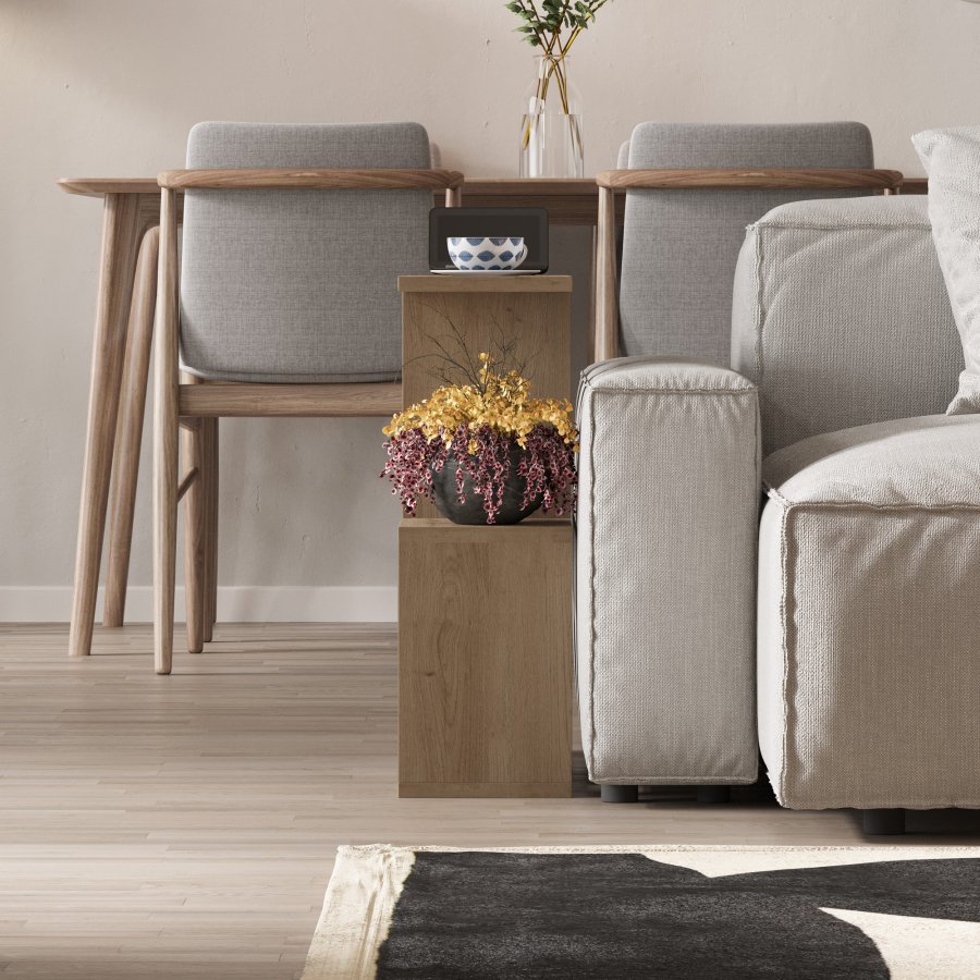 NORDVÄRK Homemania sofabord, m. hylder - Sepet melamin (60x20)