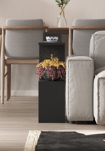 NORDVÄRK Homemania sofabord, m. hylder - silkesort melamin (60x20)