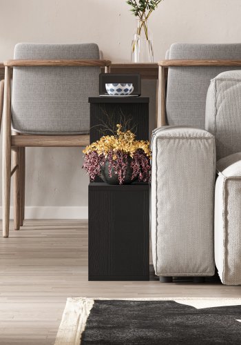 NORDVÄRK Homemania sofabord, m. hylder - trsort melamin (60x20)