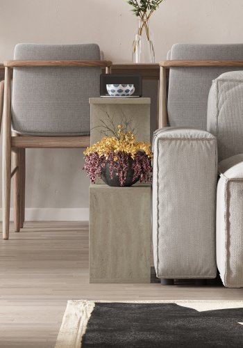 NORDVÄRK Homemania sofabord, m. hylder - travertin melamin (60x20)