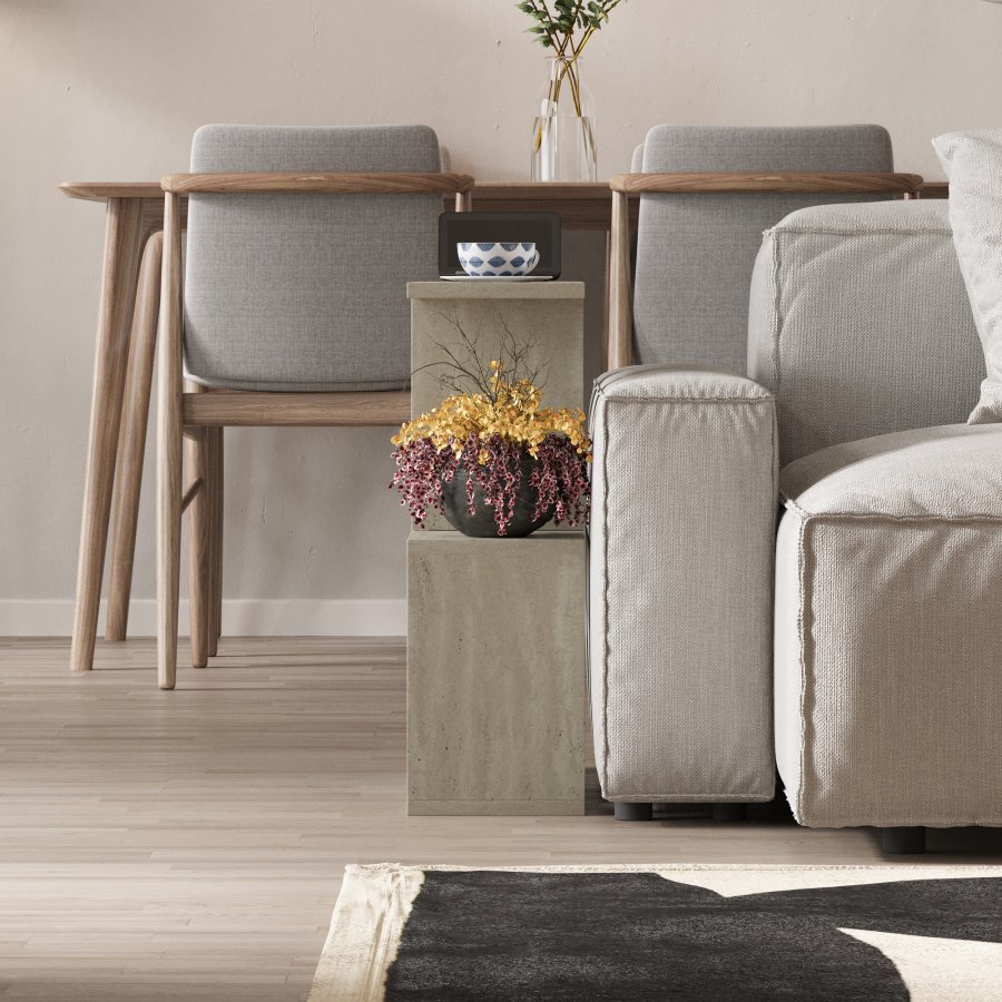 NORDVÄRK Homemania sofabord, m. hylder - travertin melamin (60x20)