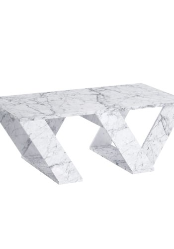 NORDVÄRK Pipra sofabord, rektangulr - Carrara marmorlook melamin (110x60)