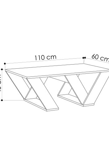 NORDVÄRK Pipra sofabord, rektangulr - travertin melamin (110x60)