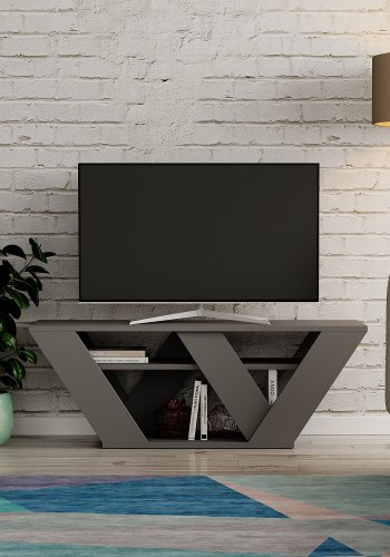 NORDVÄRK Pipralla TV-bord, m. 1 hylde - antracitgr melamin (110x30)