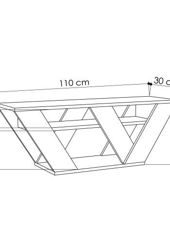 NORDVÄRK Pipralla TV-bord, m. 1 hylde - antracitgr melamin (110x30)