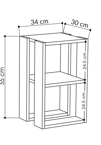 NORDVÄRK Lonie natbord, hvid