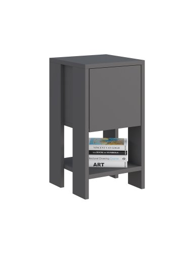 FUNZI LIVING Ema natbord, m. 1 lge og 1 hylde - antracitgr melamin (30x30)