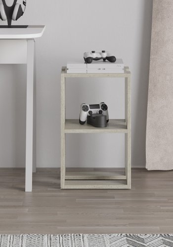 FUNZI LIVING Lonie natbord, m. 1 hylde - travertin melamin (30x30)