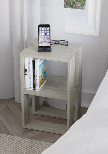 FUNZI LIVING Lonie natbord, m. 1 hylde - travertin melamin (30x30)