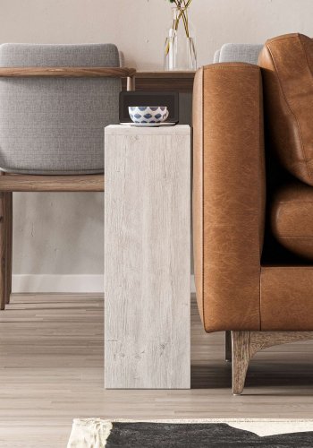 NORDVÄRK Simpi sidebord, m. 1 hylde, rektangulr - antik hvid melamin (55x20)