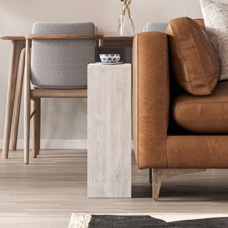 NORDVÄRK Simpi sidebord, m. 1 hylde, rektangulr - antik hvid melamin (55x20)