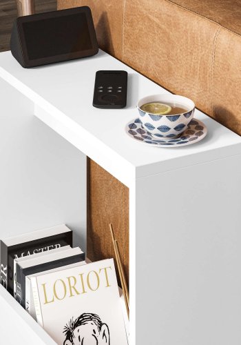 NORDVÄRK Simpi sidebord, m. 1 hylde, rektangulr - hvid melamin (55x20)