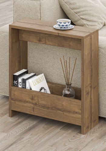 NORDVÄRK Simpi sidebord, m. 1 hylde, rektangulr - brun Hitit melamin (55x20)