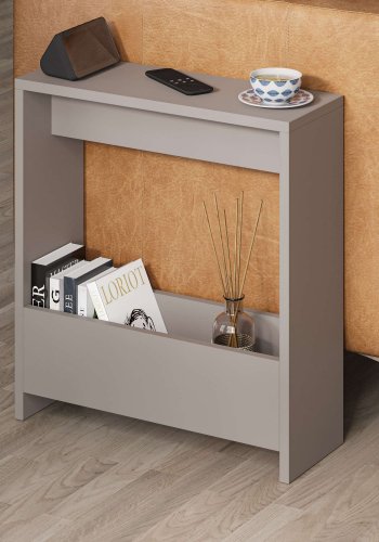 NORDVÄRK Simpi sidebord, m. 1 hylde, rektangulr - let mokka melamin (55x20)