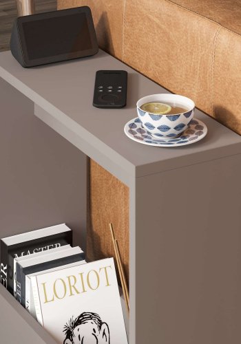 NORDVÄRK Simpi sidebord, m. 1 hylde, rektangulr - let mokka melamin (55x20)