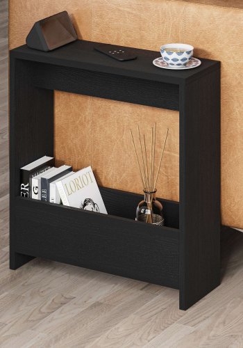 NORDVÄRK Simpi sidebord, m. 1 hylde, rektangulr - sort tr melamin (55x20)