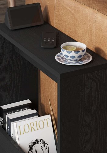 NORDVÄRK Simpi sidebord, m. 1 hylde, rektangulr - sort tr melamin (55x20)