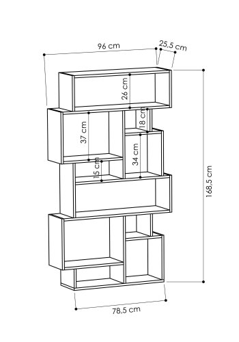 FUNZI LIVING Karmato bogreol - hvid melamin