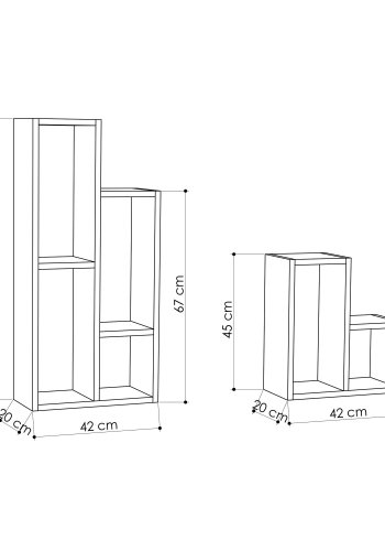 FUNZI LIVING Sule bogreol - eg melamin