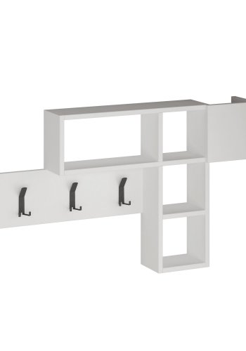 FUNZI LIVING Game entrést, m. 3 knager og 4 rum - hvid melamin