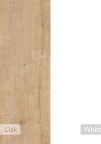 FUNZI LIVING Ema natbord, m. 1 lge og 1 hylde - safir eg og hvid melamin (30x30)