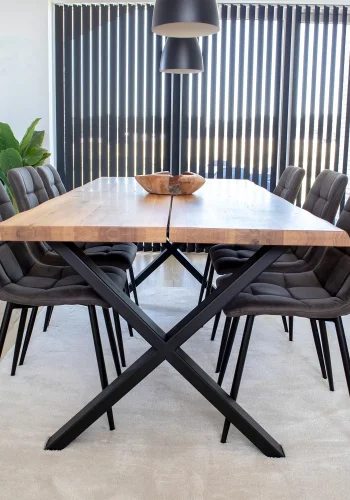 HOUSE NORDIC Toulon og Middelfart spisebordsst, 1 spisebord, 6 spisebordsstole - gr/natur