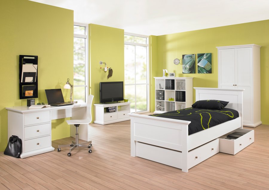 TVILUM Paris garderobeskab - hvid tr, 2 lger, m. 4 hylder