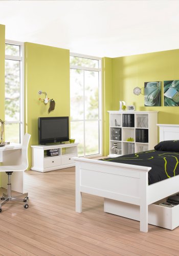 TVILUM Paris garderobeskab - hvid tr, 2 lger, m. 4 hylder