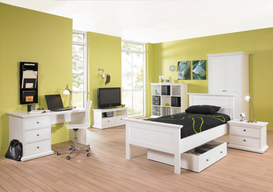 TVILUM Paris garderobeskab - hvid tr, 2 lger, m. 4 hylder